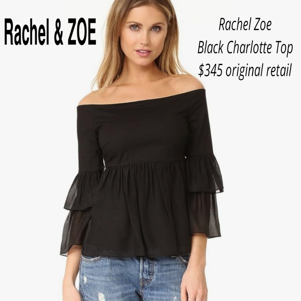 In mystery bundle NWT RACHEL ZOE 🤩layered cold shoulder chiffon top -layered - Picture 1 of 14